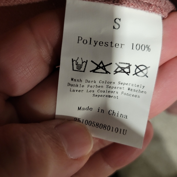 Elegant Pink Double-Breasted Tweed Look Women's Coat. Sz. Small - Picture 3 of 4